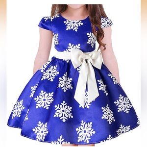 Girls Snowflake Dress size 110 US 4-5